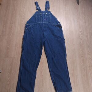 Big Smith Bib Overalls Mens 46x32 Blue Denim Carpenter Farmer Workwear